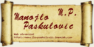 Manojlo Paskulović vizit kartica